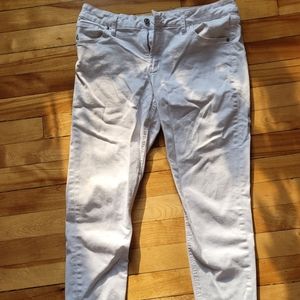 White cropped skinny jeans with frayed hem - Silver Avery jeans